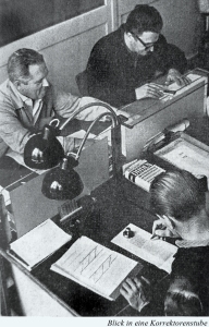 Die Jungfrauenhasser bei der Arbeit - (aus: Graphisches ABC 1964)